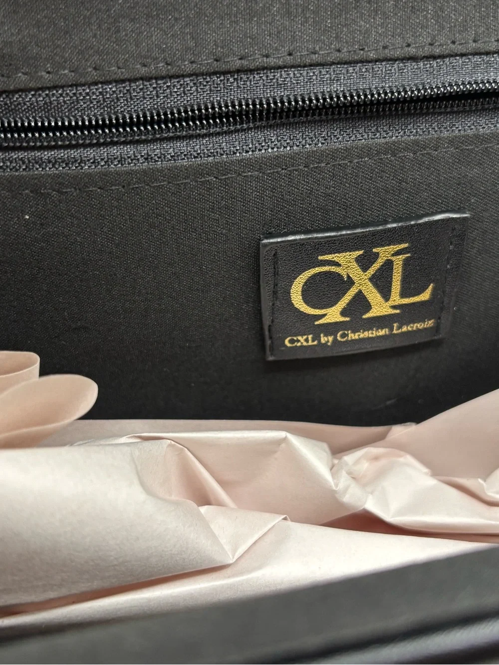 CXL By Christian Lacroix Black Madison Clutch Purse Bag Detachable Chain NWT